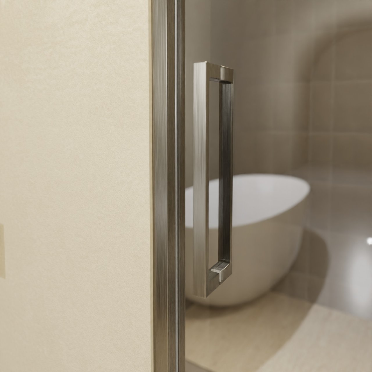 Balmani Senses Design porte coulissante à droite 160 cm x 210 cm verre Miroir Reflex, Profil Brushed GunMetal