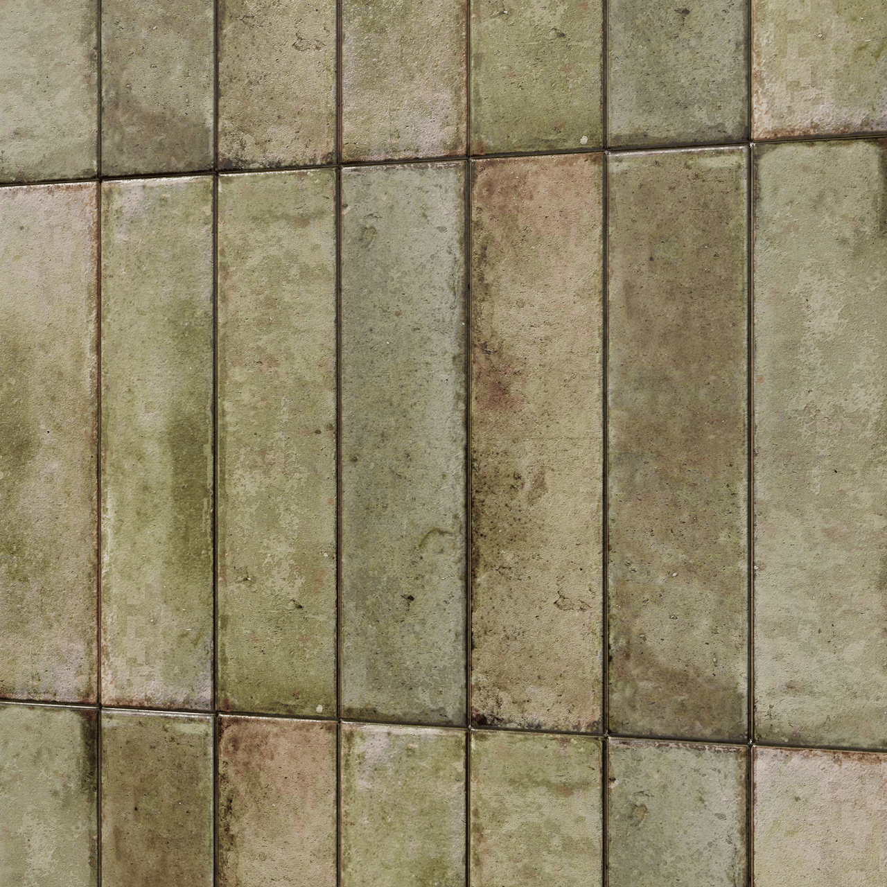 Carruzo Volcan keramische wandtegels 32 stuks 6x25cm Oliva