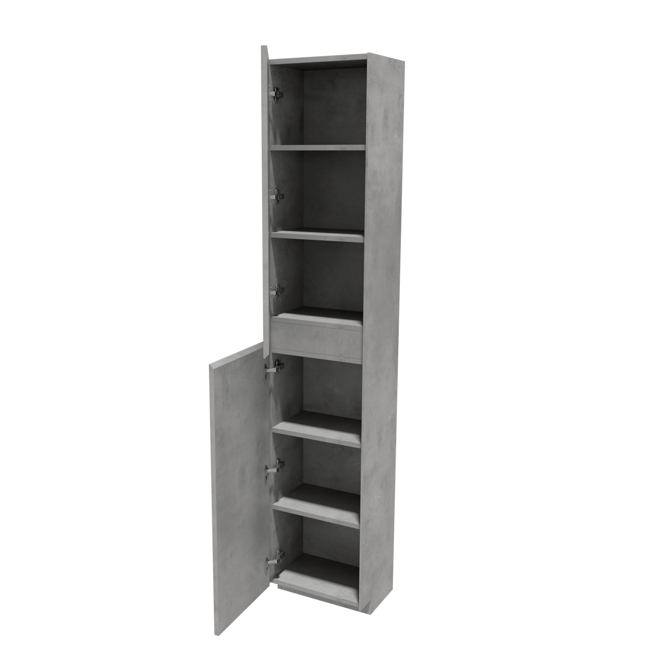 Storke Edge Badhochschrank: Stehend, links, Beton dunkelgrau, 40 x 30 x 200 cm