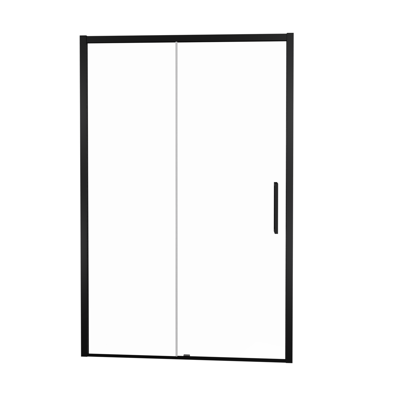 Balmani Senses Design Dusche Schiebetür, umkehrbar, 140 cm x 210 cm, Klarglas, Profil Schwarz