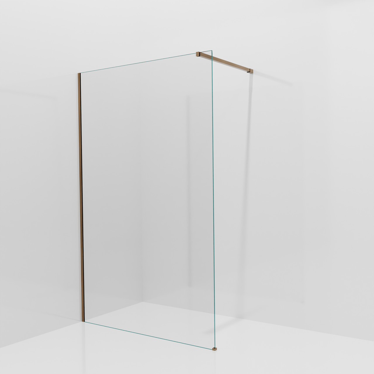 Balmani Modular inloopdouche: 130 x 200 cm, Helder glas, Brushed Rosegold profielen