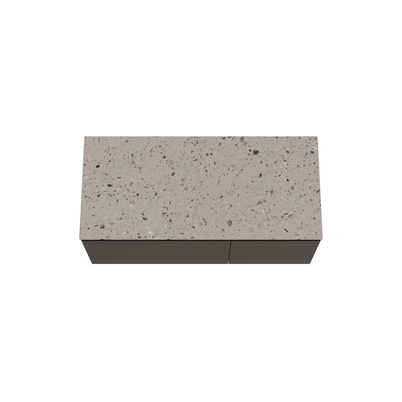 Balmani Idra by Mitra zwevend badmeubel 120 x 55 cm mat zwart met Stretto enkel of dubbel wastafelblad in terrazzo greige terrazzo