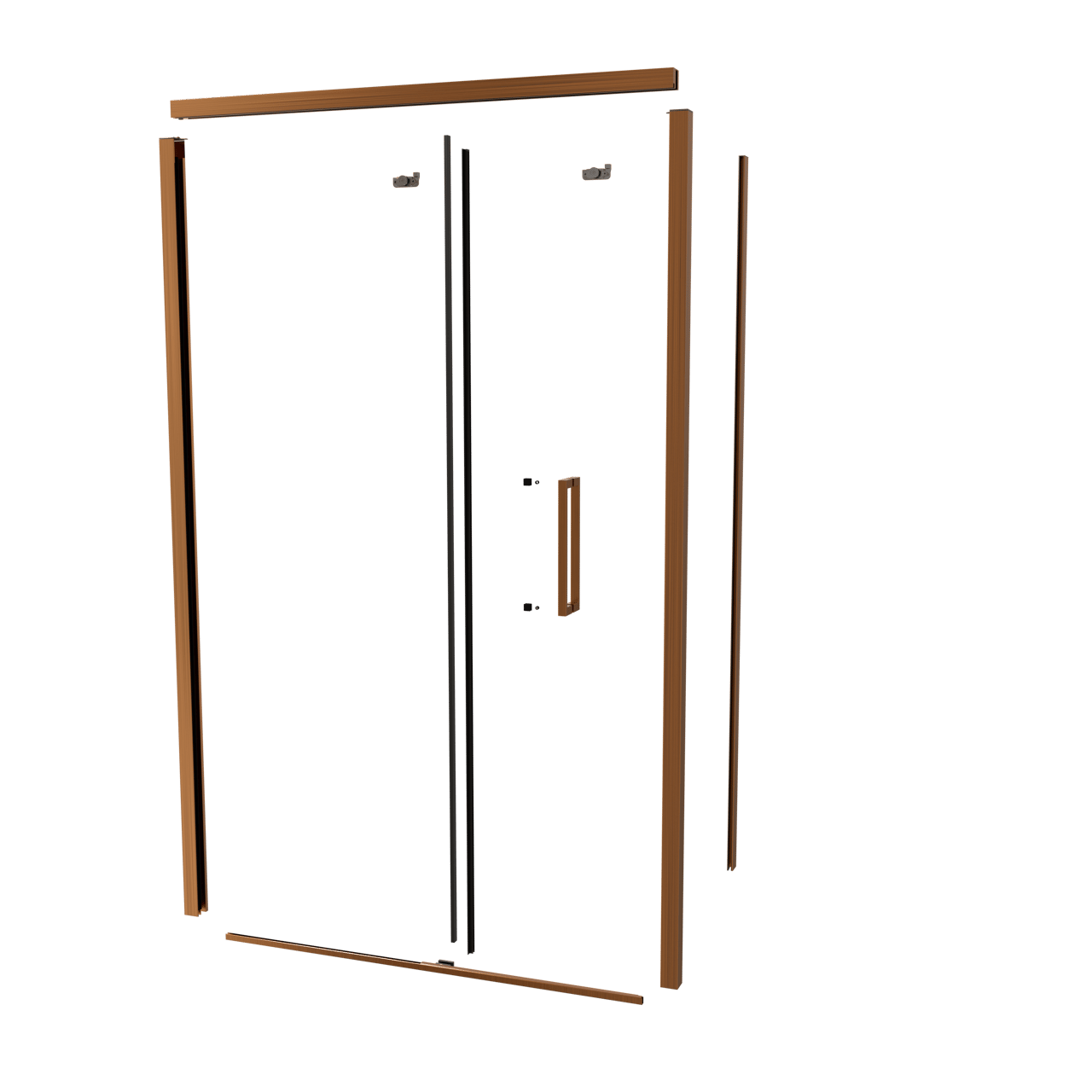 Balmani Senses Design 120 cm links douchecabine met schuifdeur profielenset brushed rosegold