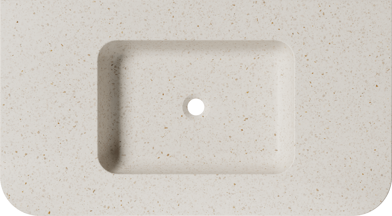 Balmani Moon simple vasque Desert Pearl Terrazzo 100 x 55 cm