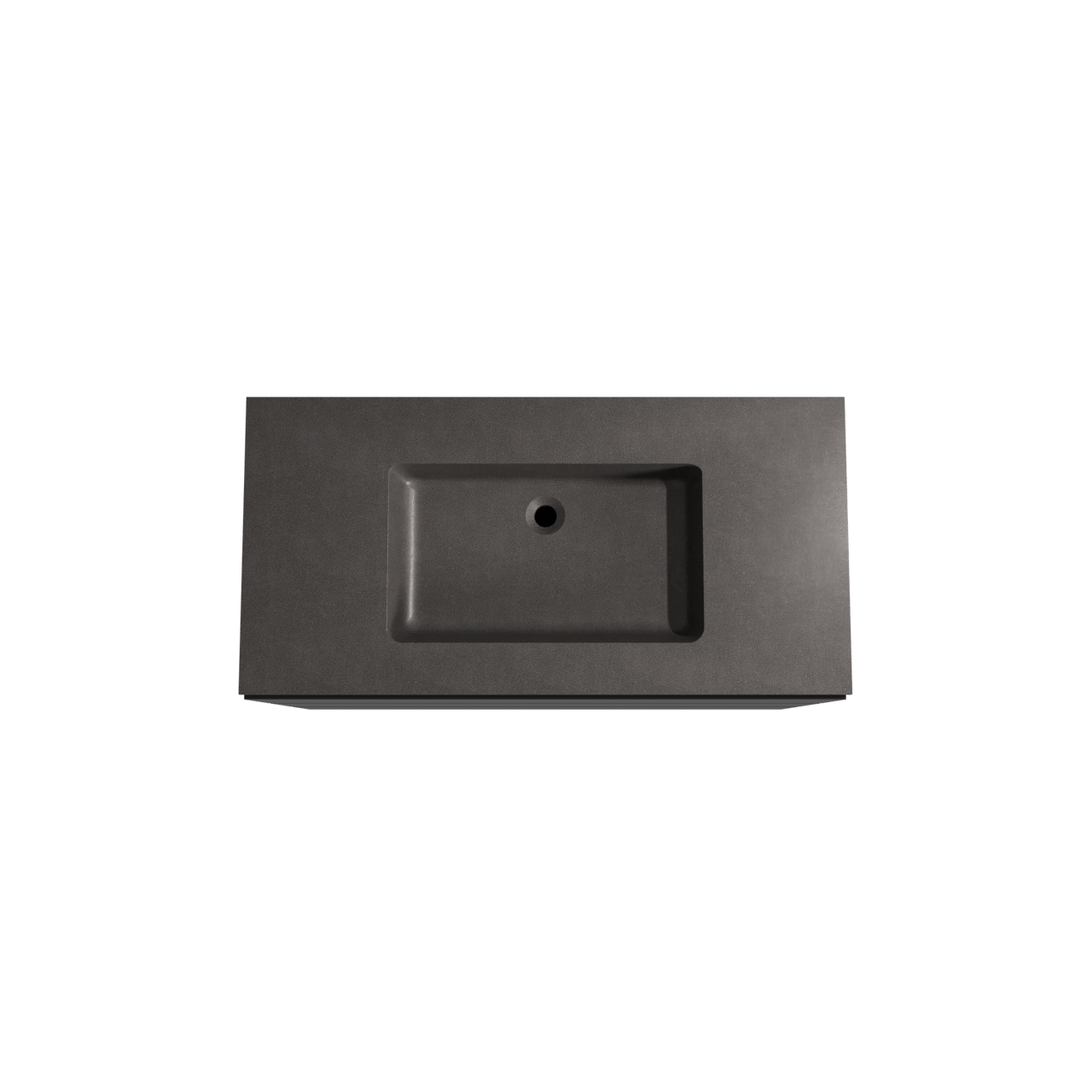 Storke Edge freistehendes Möbelstück Set: 105 x 52 cm, Schwarz matt, mit Scuro Einzelwaschtisch, Quarz Schwarz matt