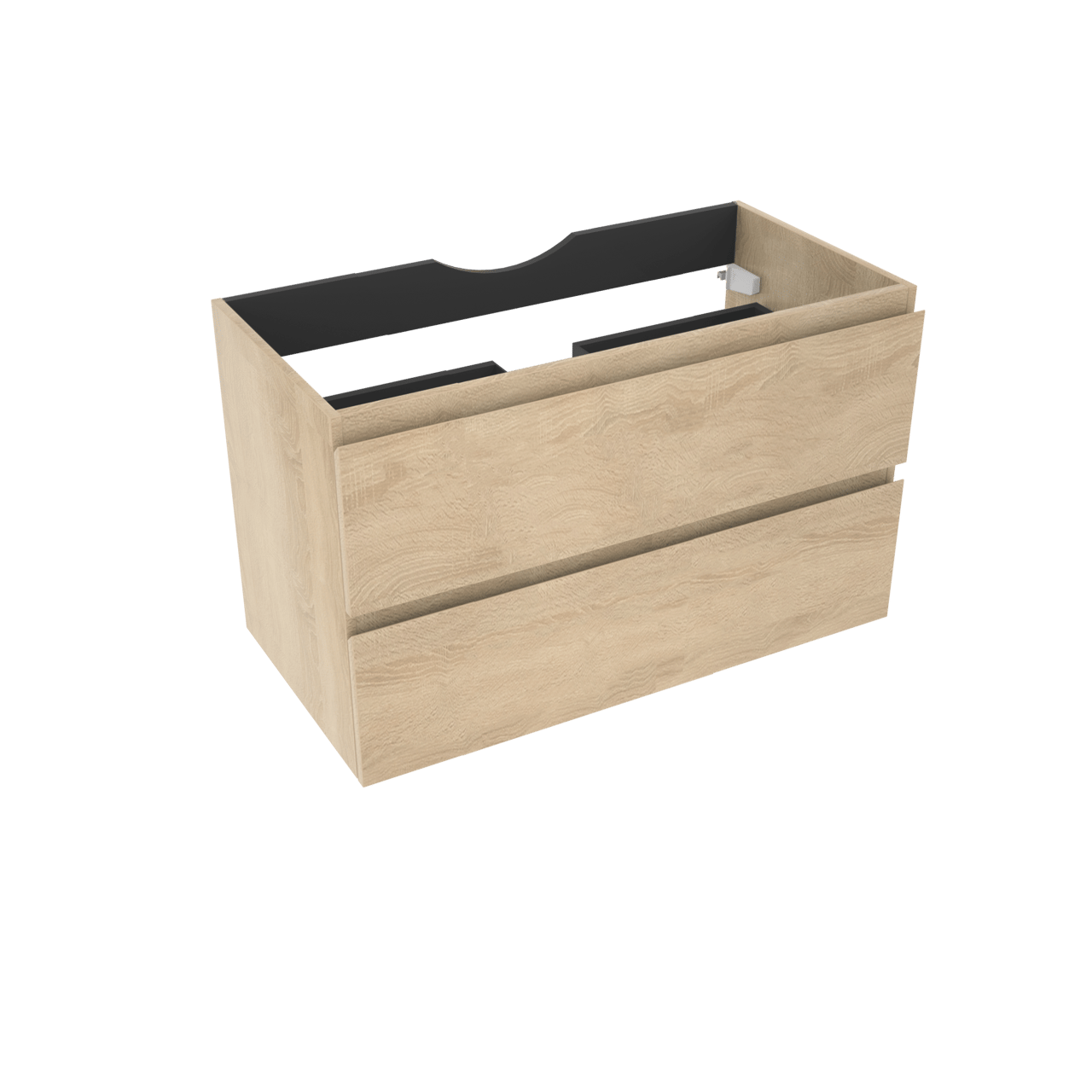 Linie Lado zwevende wastafelonderkast 90 x 46 cm witte eik 2 lades