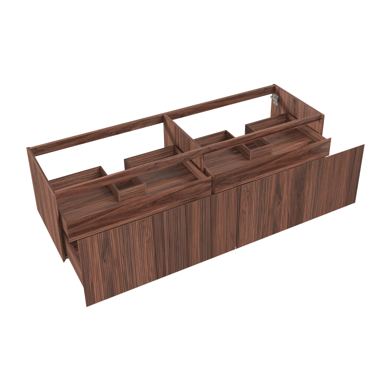 Balmani Fila by Mitra meuble sous-lavabo suspendu 180 x 55 cm placage noyer 4 tiroirs