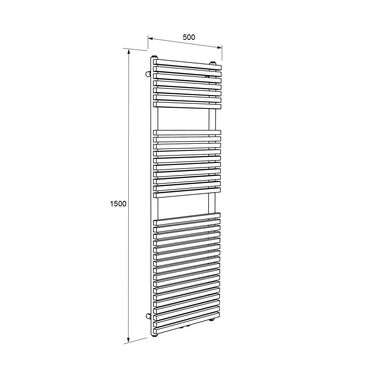 UNIQUEMENT POUR ALLEMAGNE - Vipera Vesuvio sèche-serviettes simple 50 x 150 cm chauffage électrique blanc mat raccordements latéral et central possibles 1.044W, résistance incluse