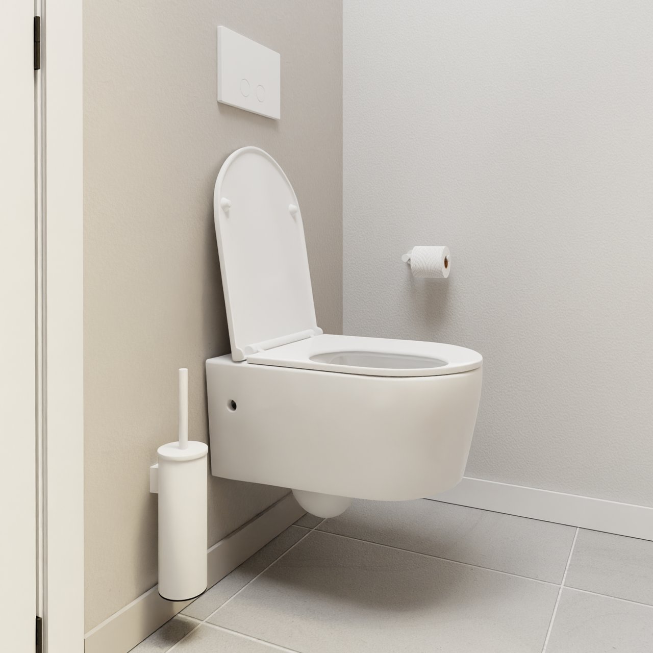 Luca Varess Zeno hangtoilet glanzend wit randloos