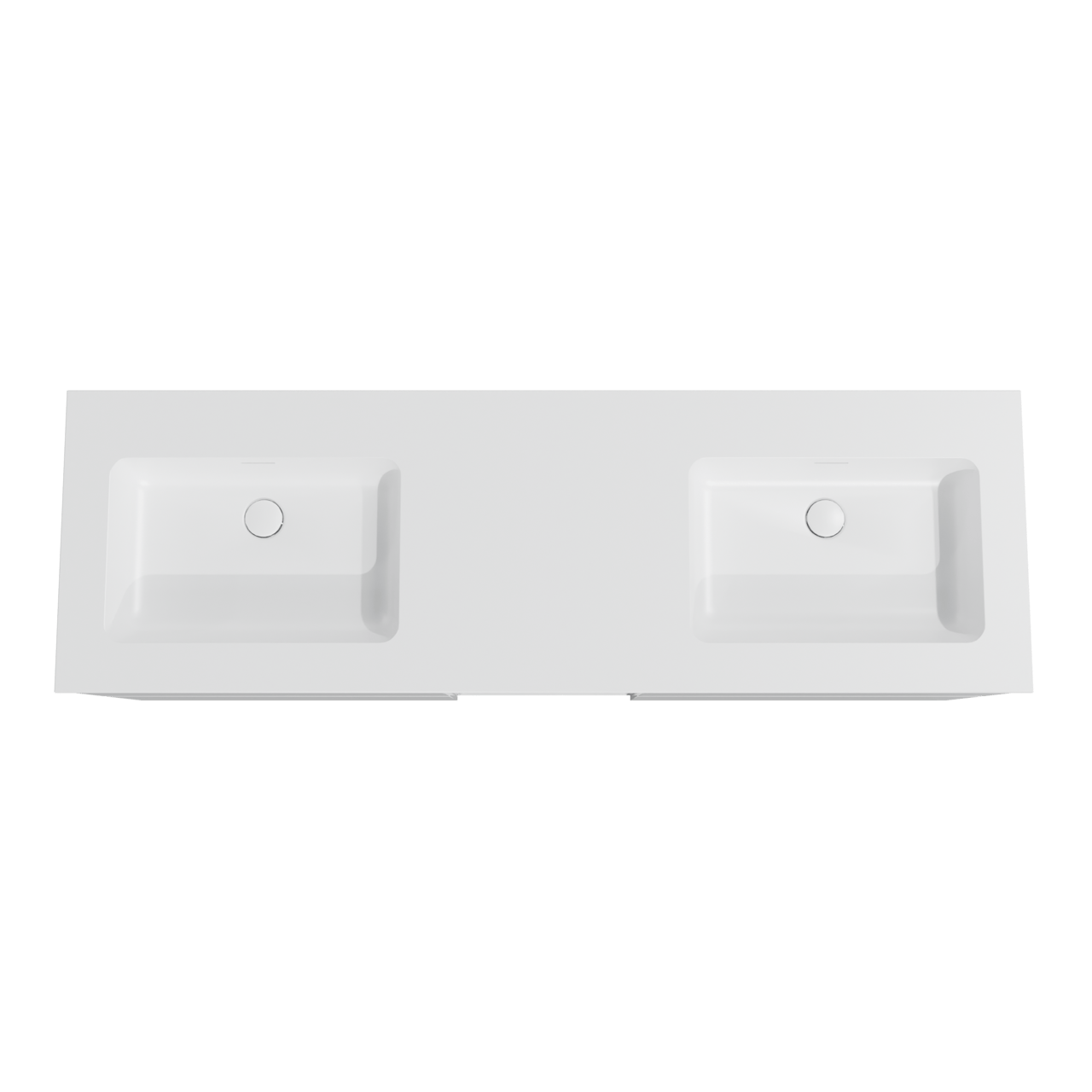 Storke Edge zwevend badkamermeubel 165 x 52 cm glanzend wit met Mata dubbele wastafel in solid surface mat wit