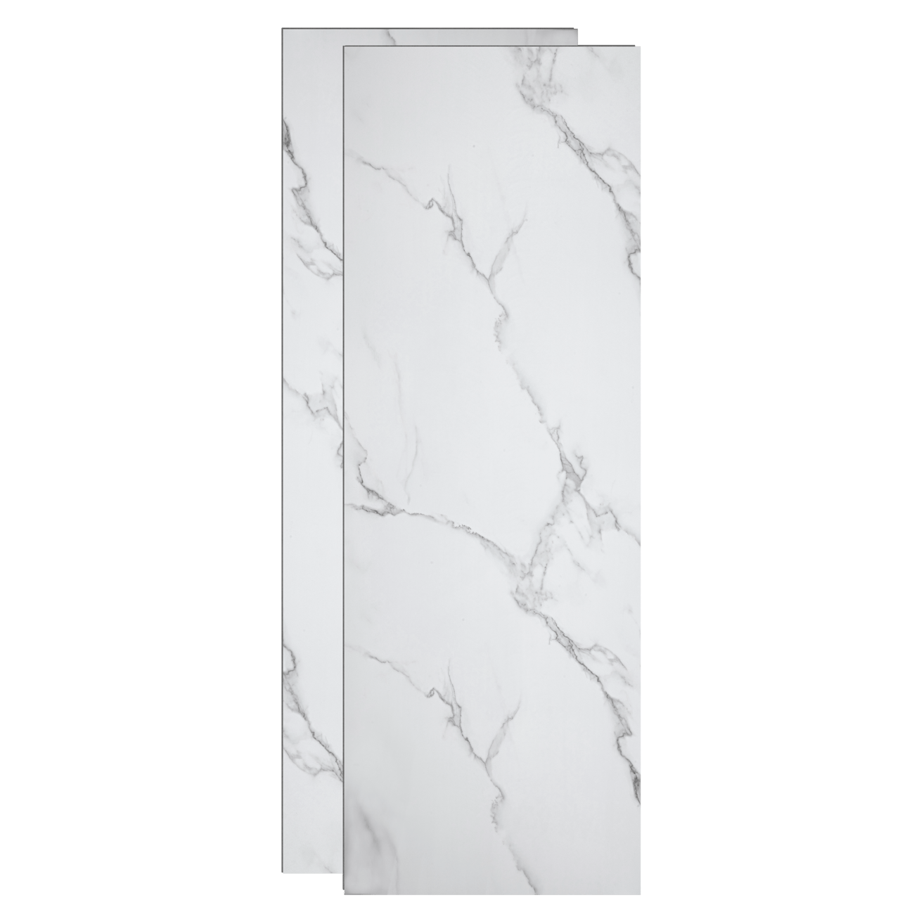Linie Plato set douchewandbekleding set 2 x 90x210 cm pvc witte marmer look Trentino