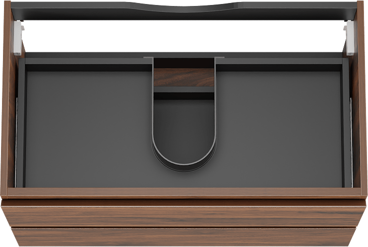 Linie Lado meuble sous-lavabo suspendu 80 x 46 cm noyer 2 tiroirs