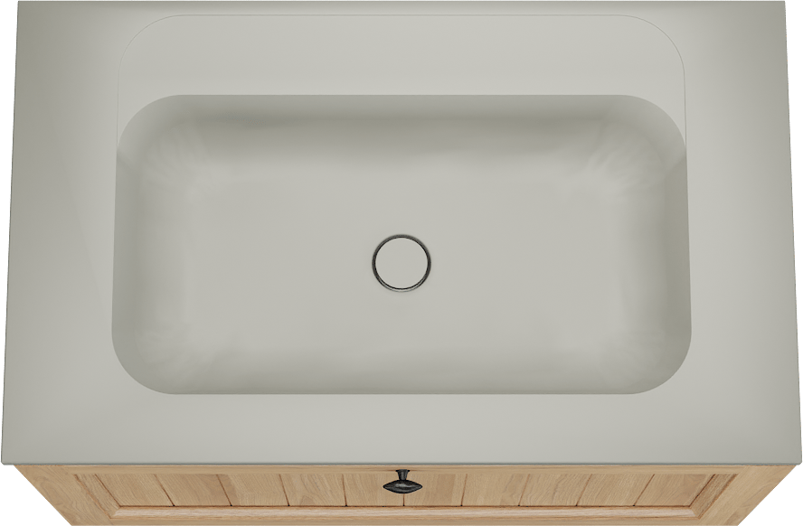 Balmani Lemon meuble salle de bains suspendu 90 x 55 cm, plaqué chêne naturel avec Tablo Strada plan simple en soie grise