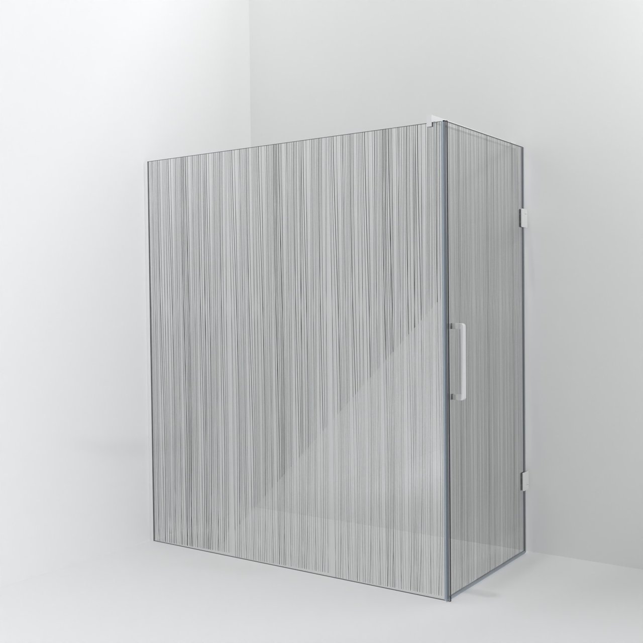 Balmani Modular douche à l'italienne avec porte: 180 x 200 cm avec porte 90 cm, Mikado, Profil Blanc mat