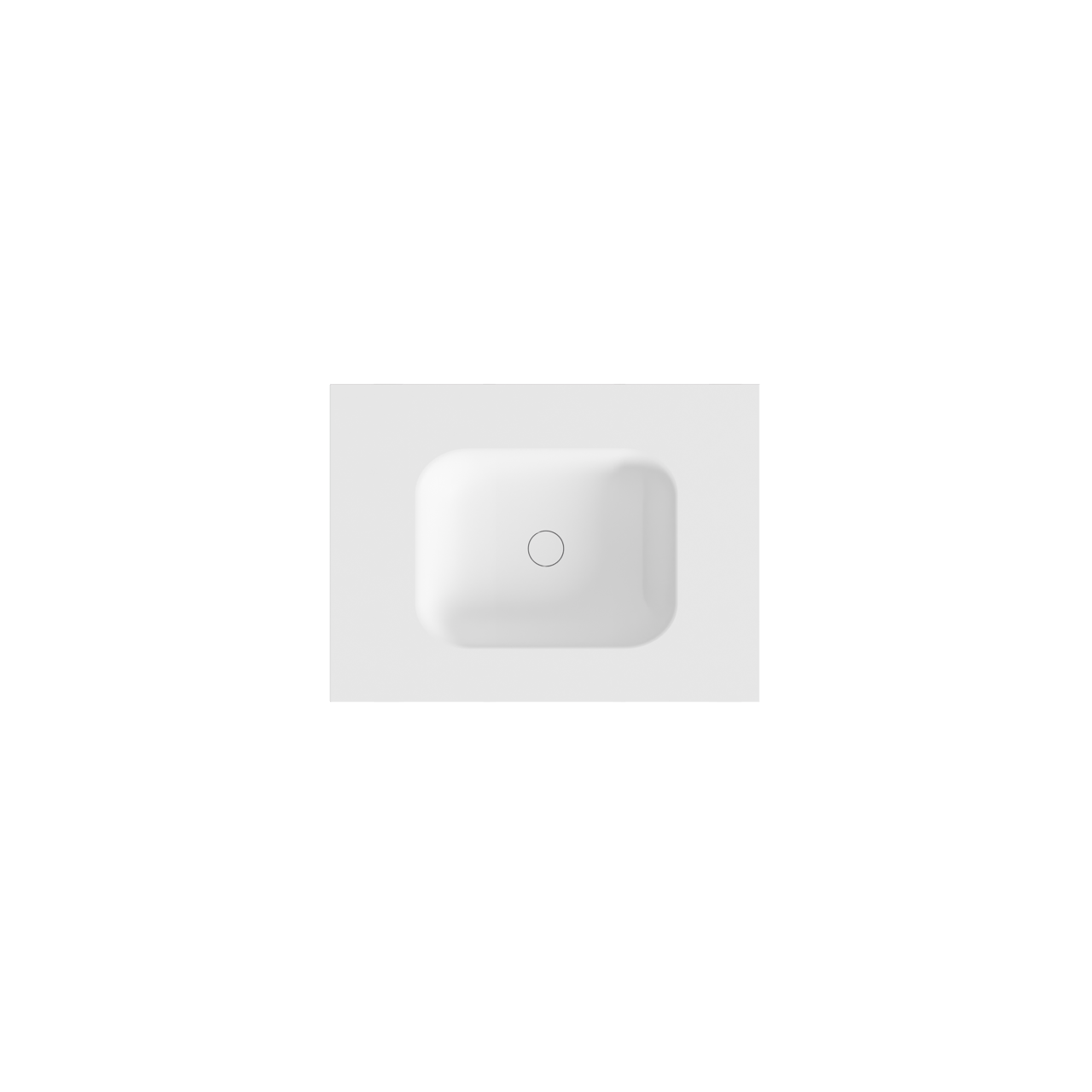 Balmani Tablo Arcato tablette simple solid surface blanc mat 75 x 55 cm, bonde incluse