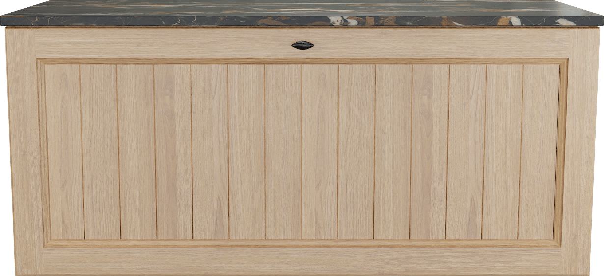 Balmani Lemon zwevend badmeubel 120 x 55 cm, fineer naturel eiken met Stretto enkel wastafelblad in portoro gold