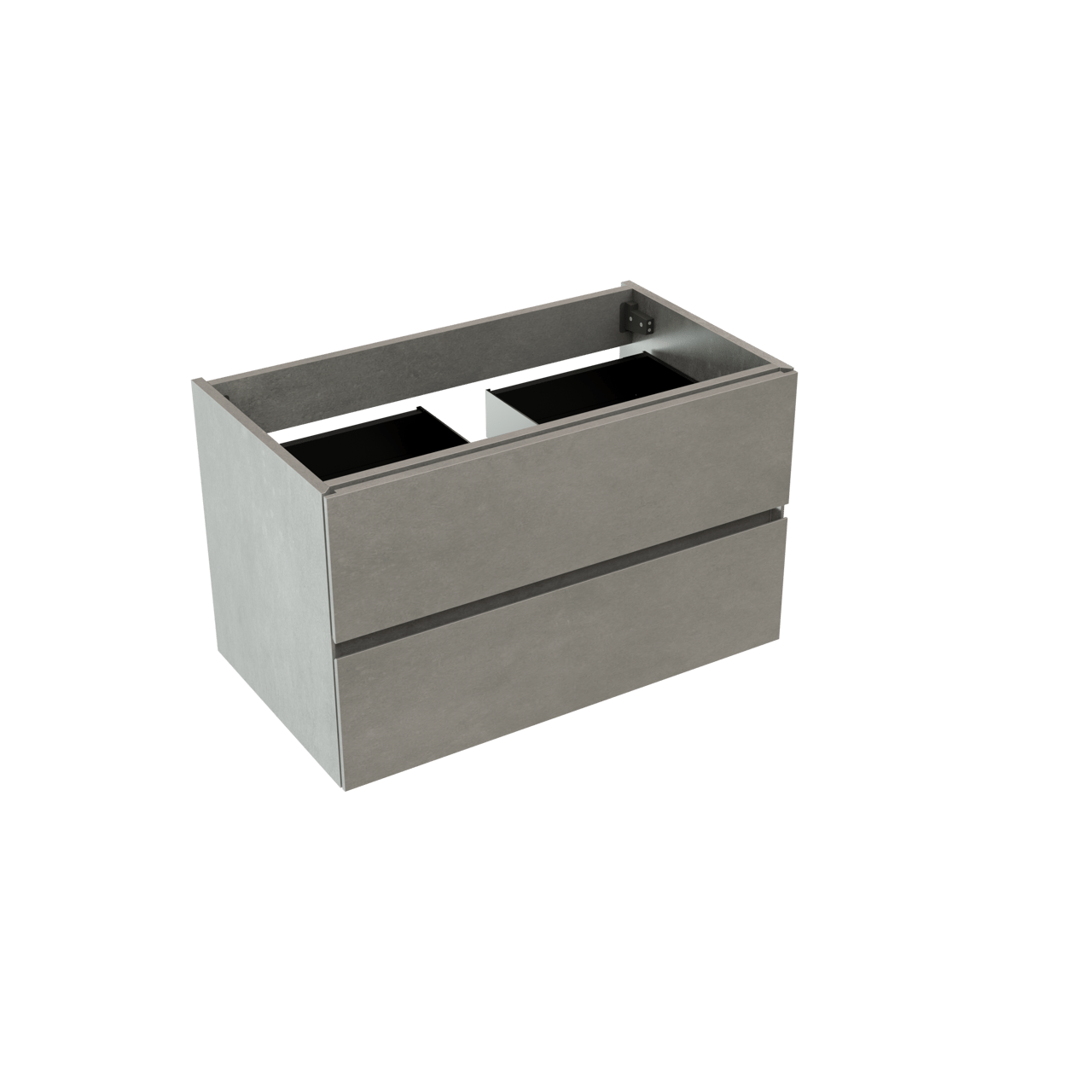 Storke Edge meuble sous-vasque suspendu 80 x 46 cm béton gris foncé 2 tiroirs