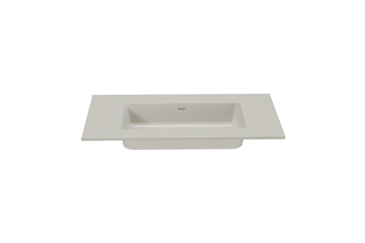 Storke Diva enkele wastafel mat zijdegrijze top solid 85 x 52 cm