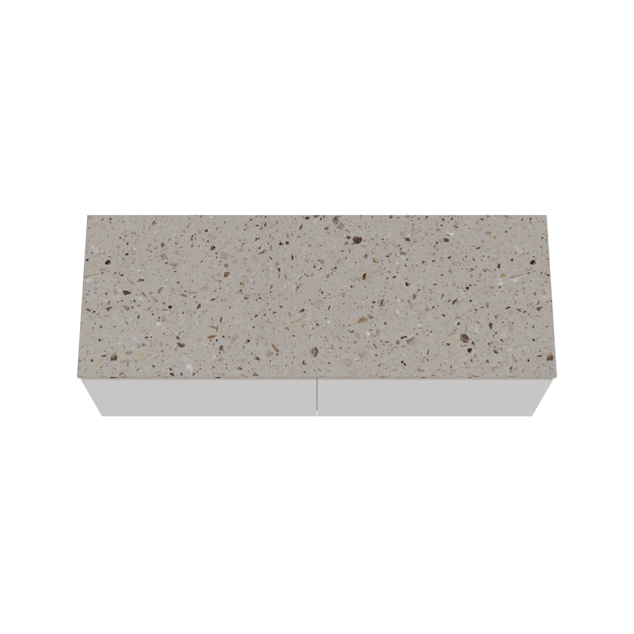 Balmani Idra by Mitra meuble salle de bains suspendu 150 x 55 cm blanc mat avec Stretto tablette simple ou double en terrazzo greige terrazzo