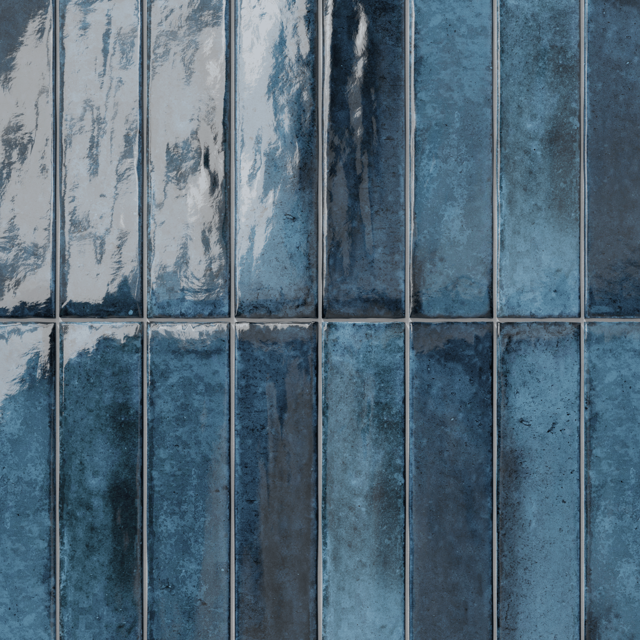 Carruzo Volcan carrelage mural en céramique 32 carreaux 6x25cm Azul
