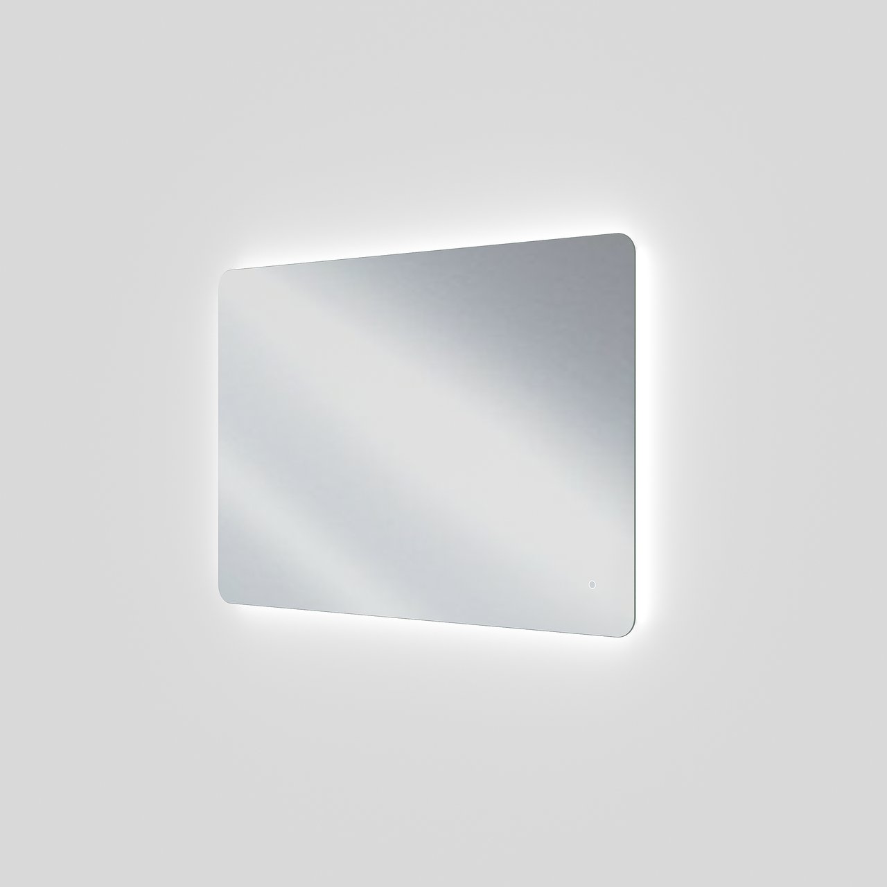 Linie Lux Badspiegel mit Beleuchtung: Abgerundete Ecken, 113 x 75 cm