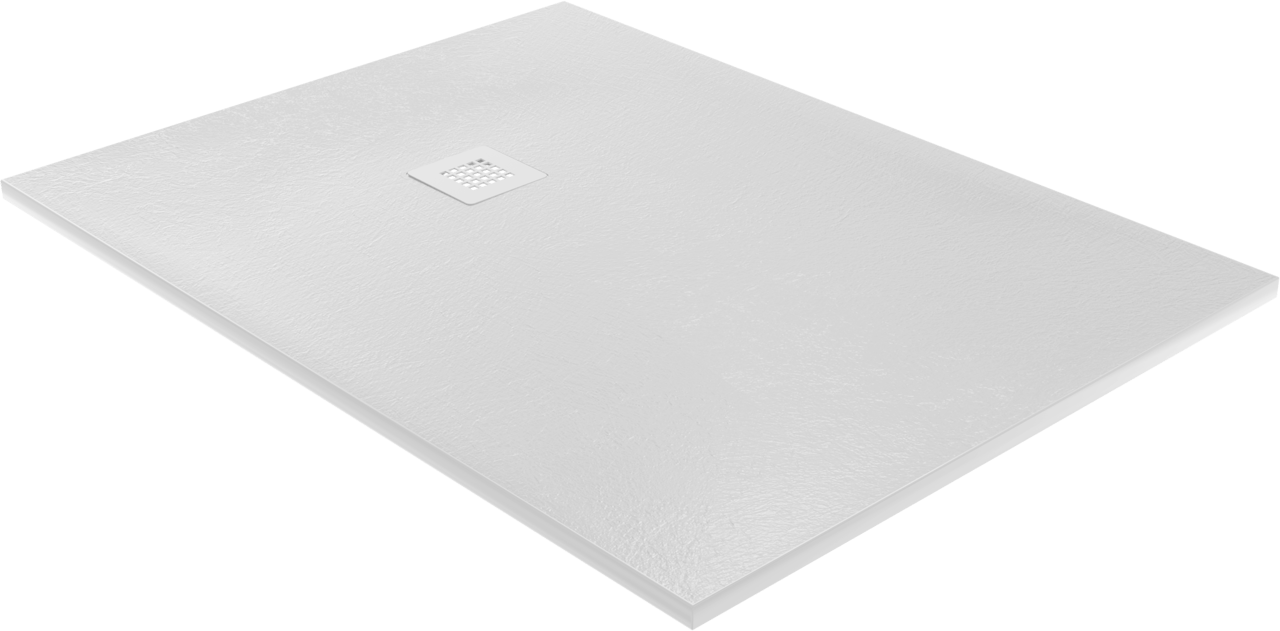 Balmani Vega douchebak 120 x 90 cm composietmarmer mat wit leisteenstructuur