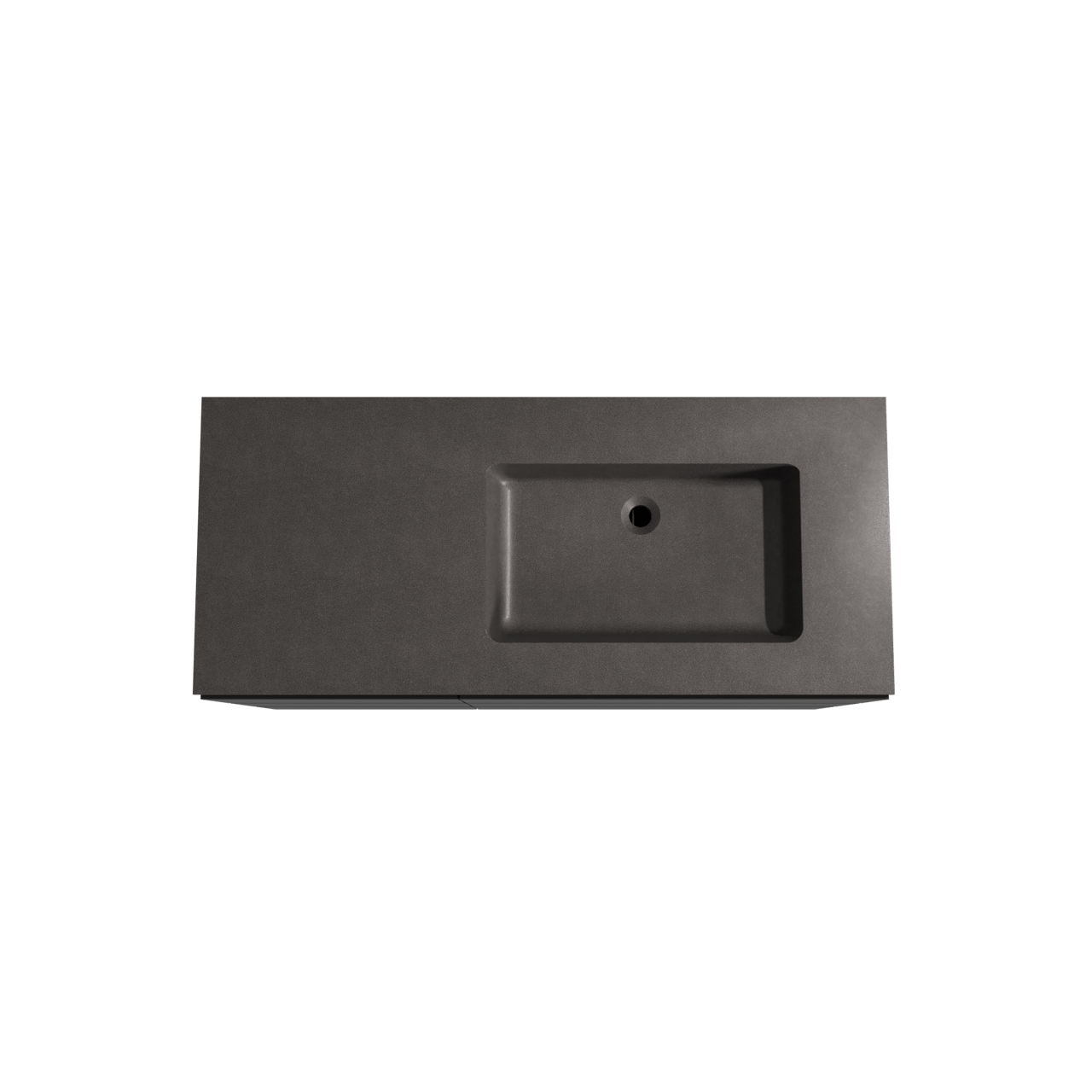 Storke Edge meuble salle de bains à poser 120 x 52 cm noir mat avec Scuro plan vasque asymétrique à droite en quartz noir mat
