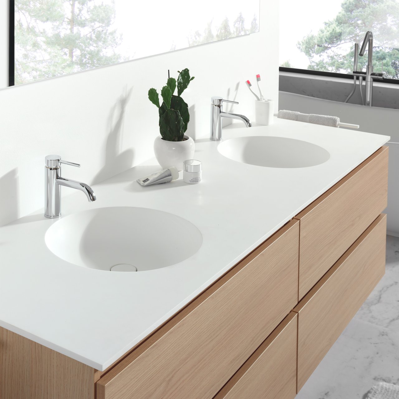 Blaufoss Round robinet de lavabo chrome brillant