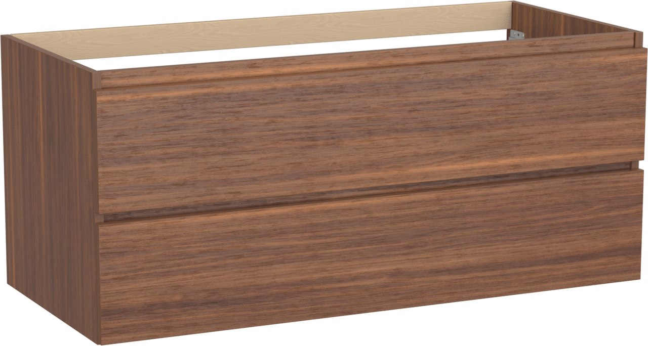 Balmani Lucida zwevende wastafelonderkast 120 x 55 cm Amerikaanse notelaar 2 lades