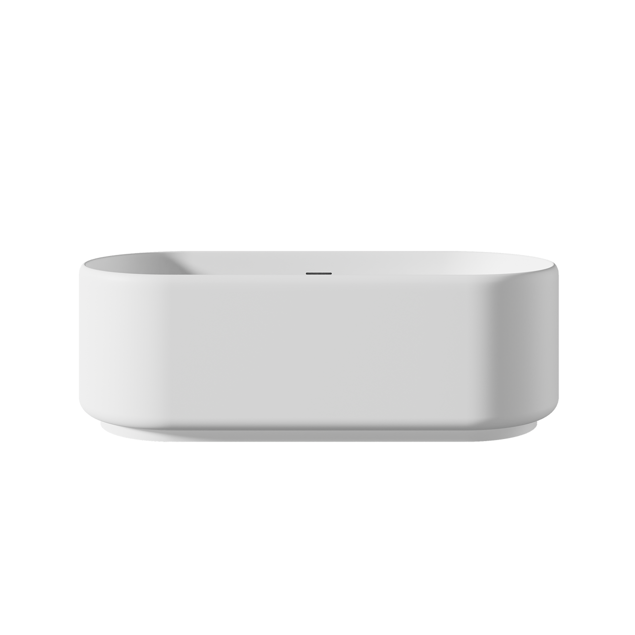 Balmani Scala Soft Ovale Freistehende Badewanne: 170 x 70 cm, Solid Surface, Weiß matt