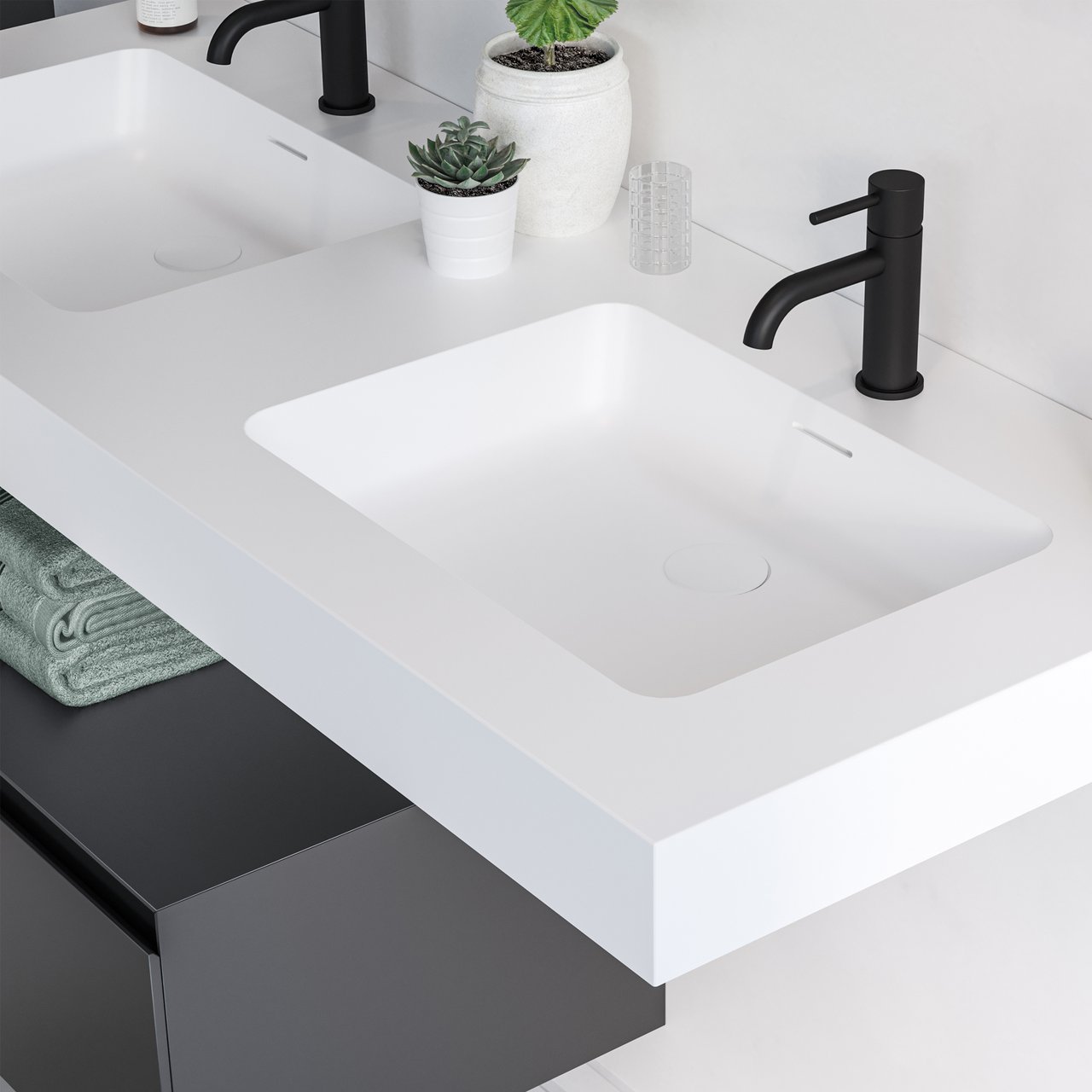 Blaufoss Round S robinet de lavabo noir mat