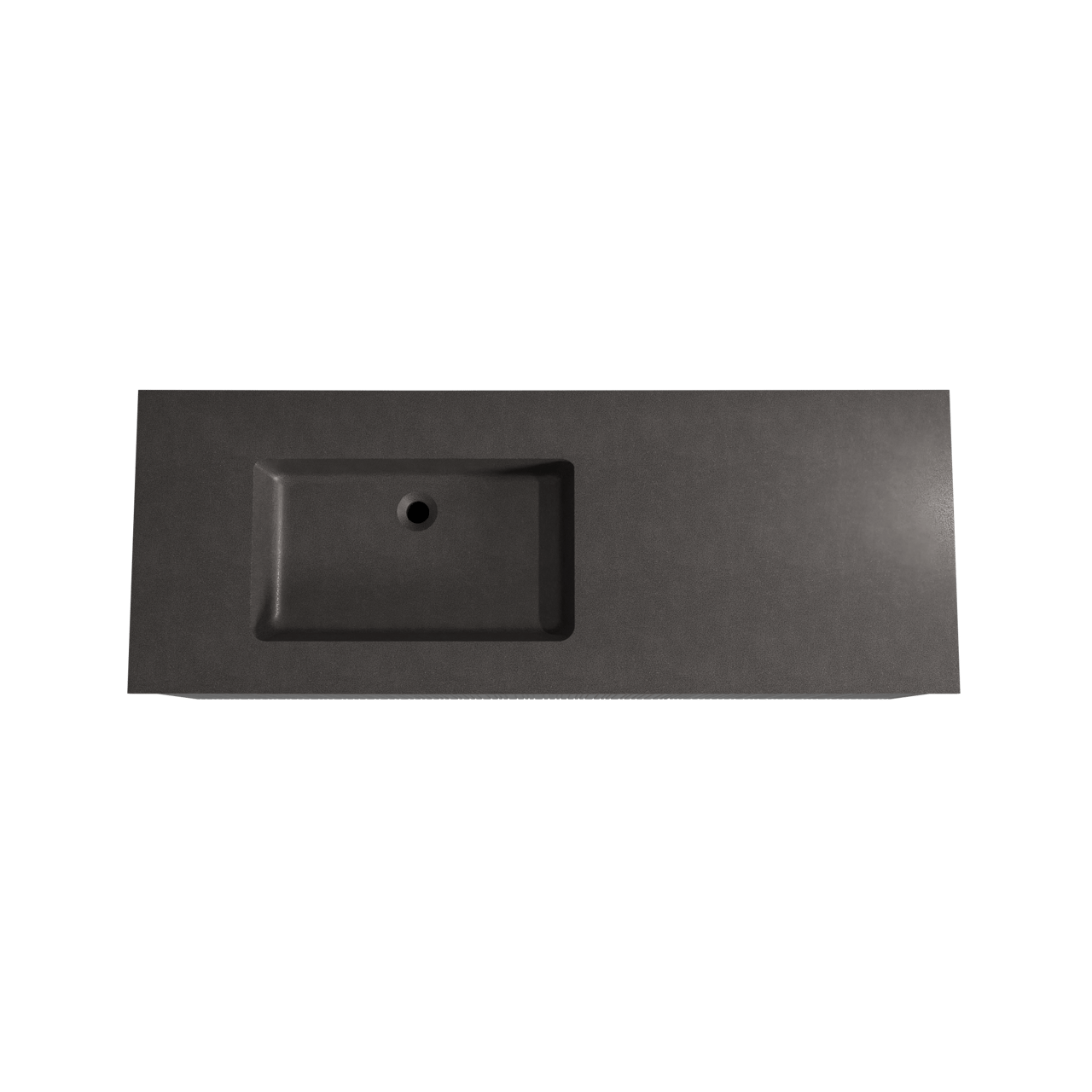 Storke Ribs zwevend badmeubel 140 x 52 cm zwart eiken met Scuro asymmetrisch linkse wastafel in kwarts mat zwart, Verticale asymmetrische rechte ribbel
