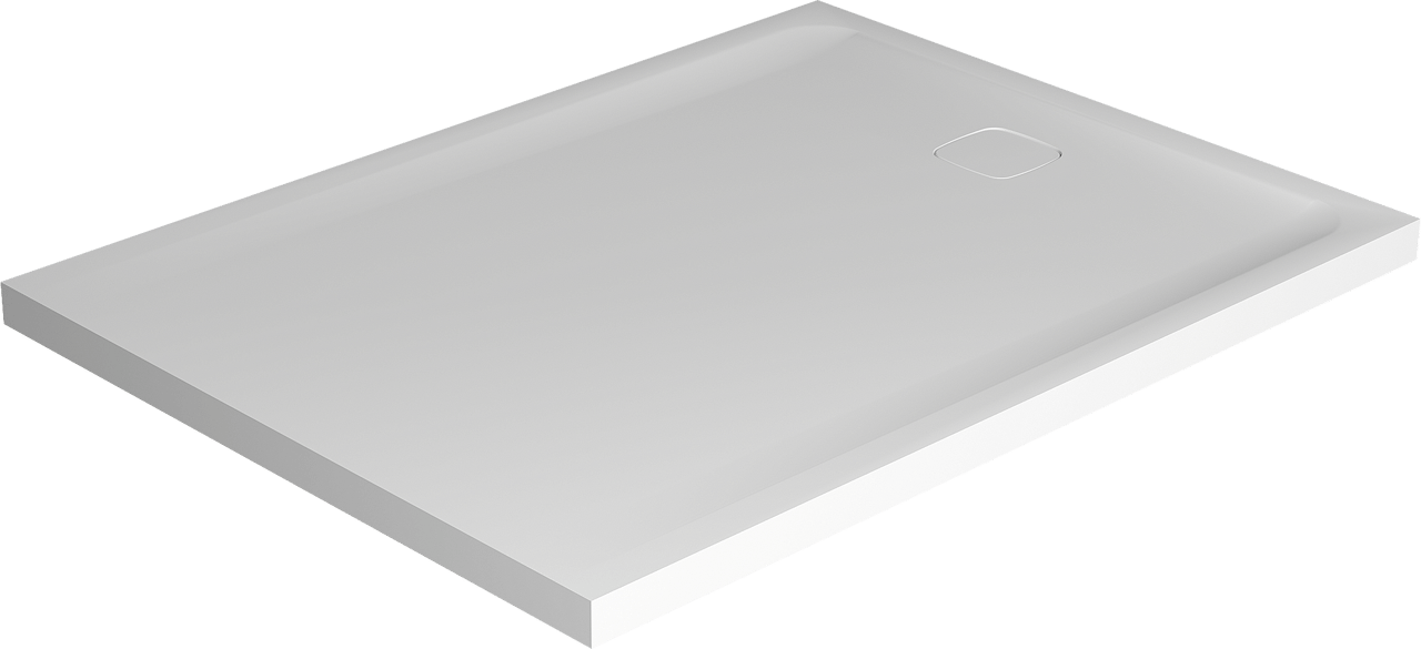 Balmani Bayou Duschwanne: 120 x 90 cm, Solid Surface, Weiß matt
