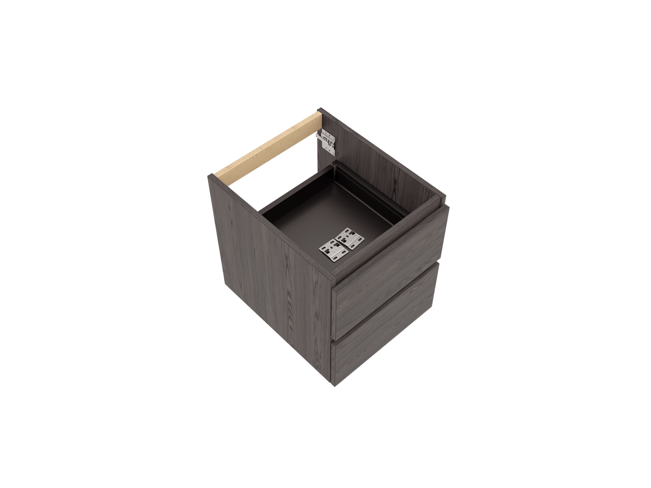 Balmani Lucida meuble sous-lavabo suspendu 45 x 55 cm chêne fumé 2 tiroirs