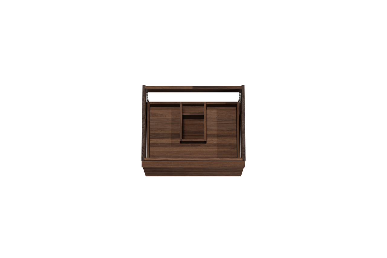 Balmani Forma meuble sous-vasque suspendu nervure horizontale 67,5 x 55 cm noyer Américain 2 tiroirs