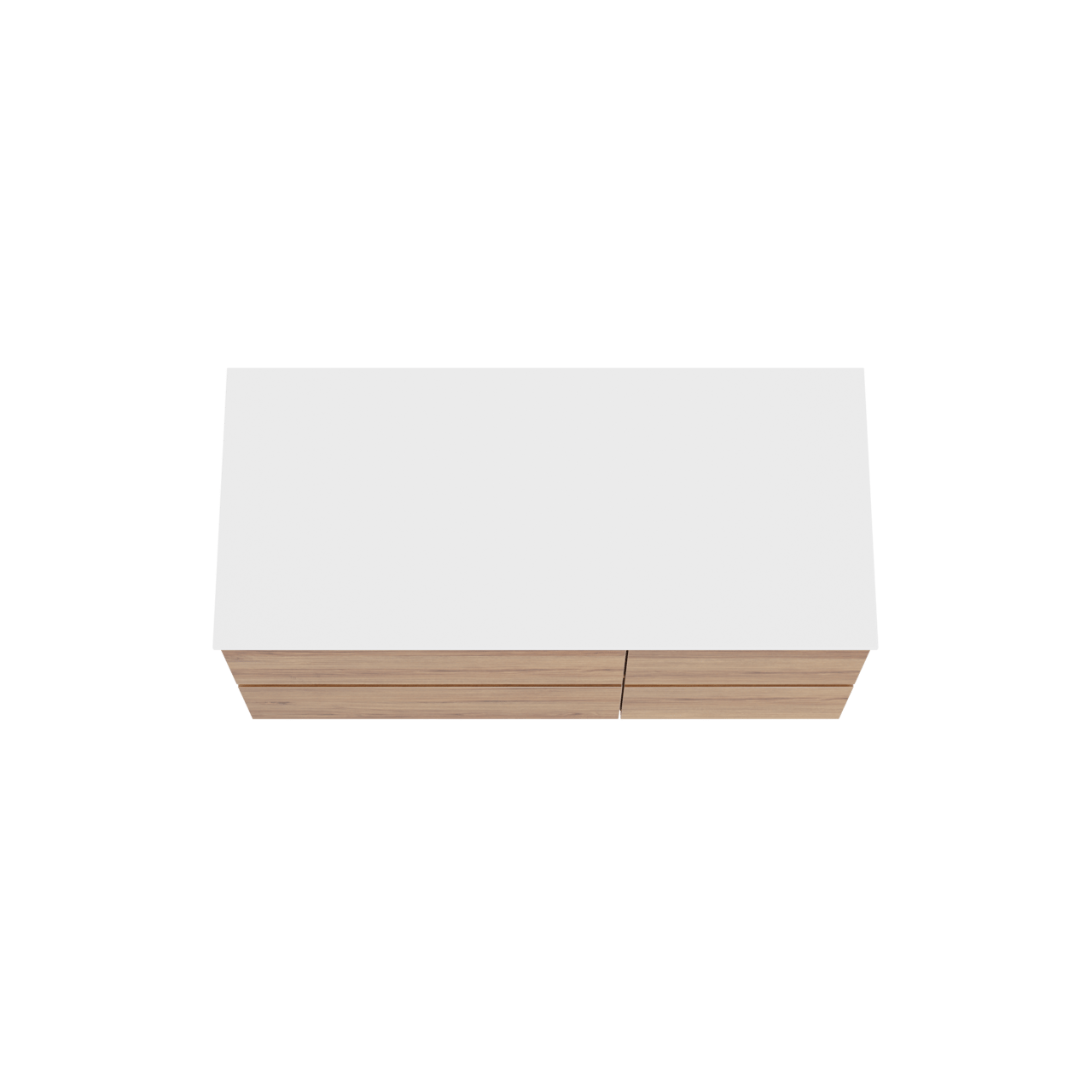 Balmani Lucida meuble salle de bains suspendu 120 x 55 cm teck avec Stretto tablette simple ou double en solid surface blanc mat