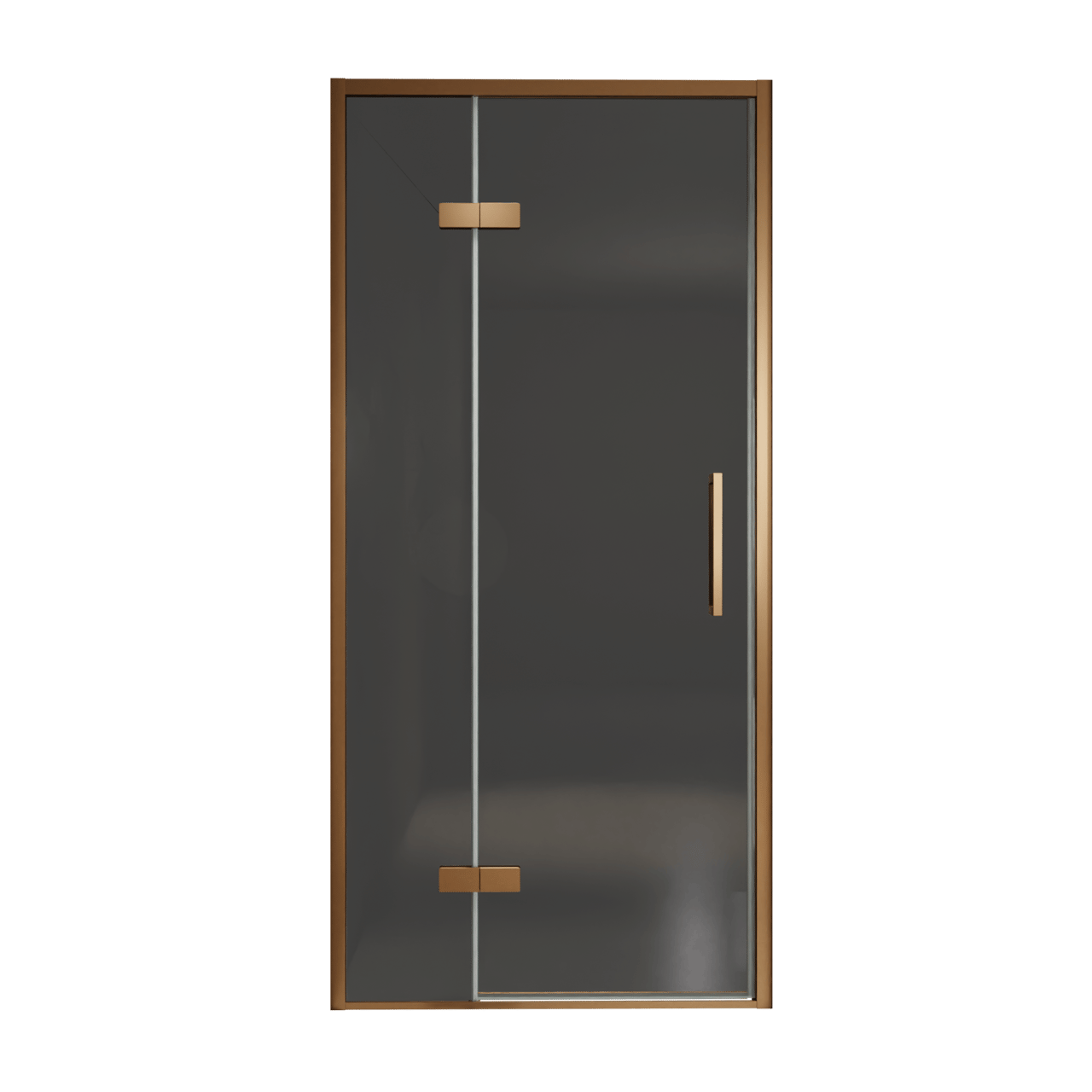 Balmani Senses Design porte pivotante à gauche 100 cm x 210 cm verre fumé, Profil Brushed Rosegold, coating inclus
