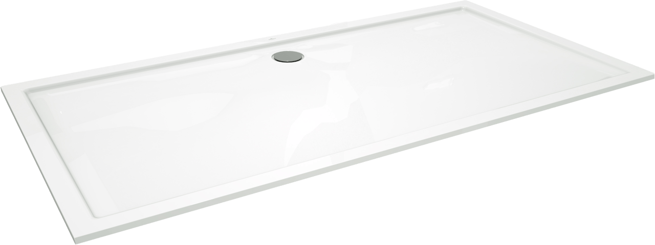 Villeroy & Boch Futurion Flat Duschwanne: 180 x 90 cm, Quaryl, Weiß Glänzend