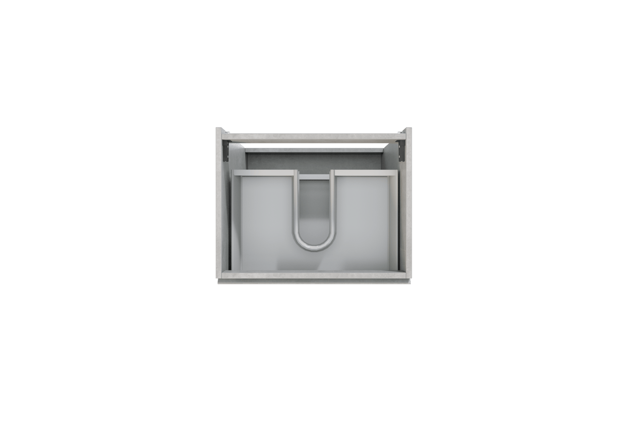 Storke Delta meuble sous-lavabo a poser 60 x 48 cm béton gris foncé 3 tiroirs