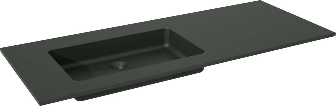 Storke Scuro asymmetrisch linkse wastafel mat kwarts 130 x 52 cm combinatie kast 45 cm