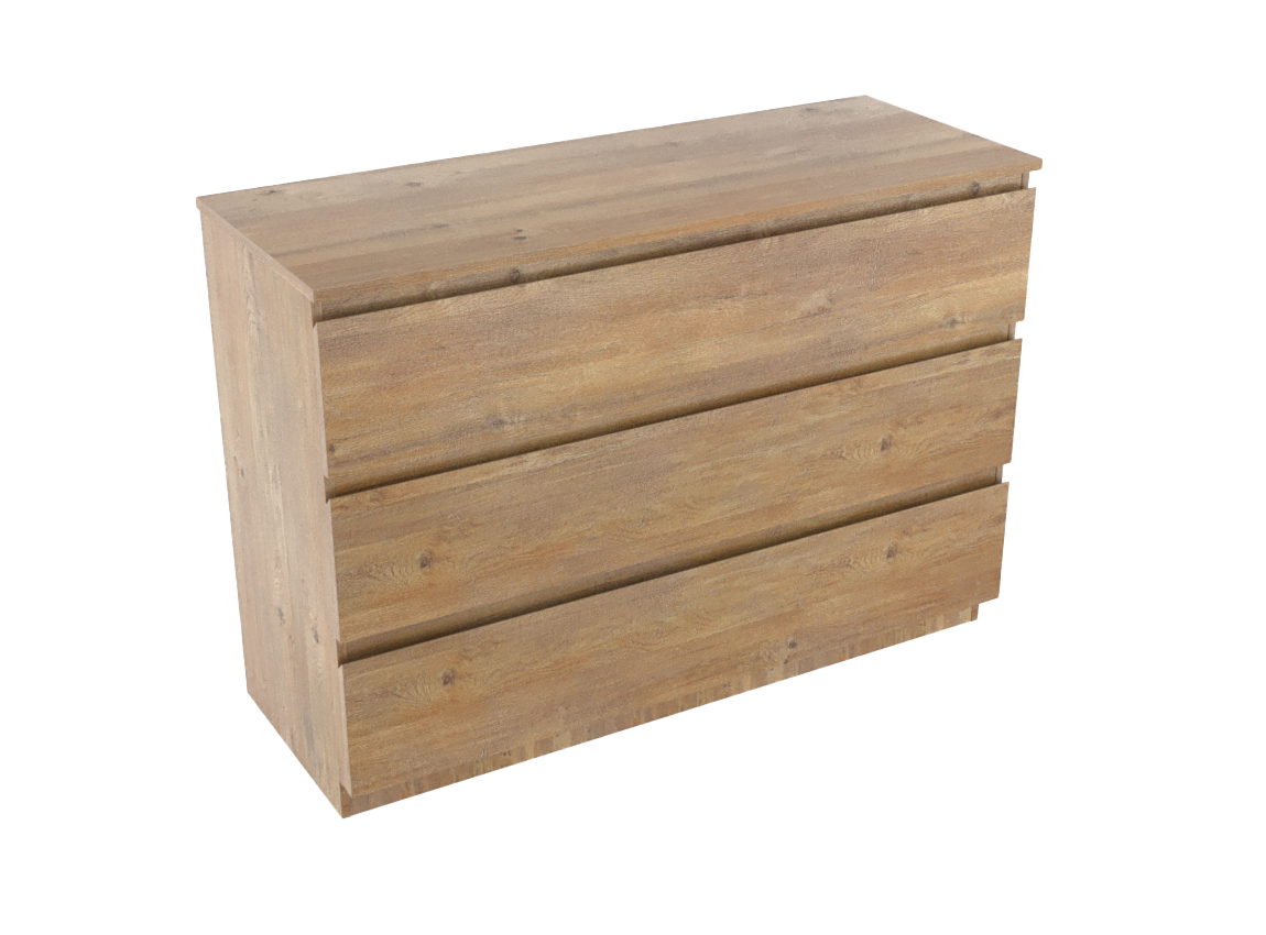 Linie Lado freistehendes Möbelstück Set: 120 x 46 cm, Naturbelassene Eiche, mit Lado Einzel- oder Doppel Waschtischplatte, Melamin Naturbelassene Eiche