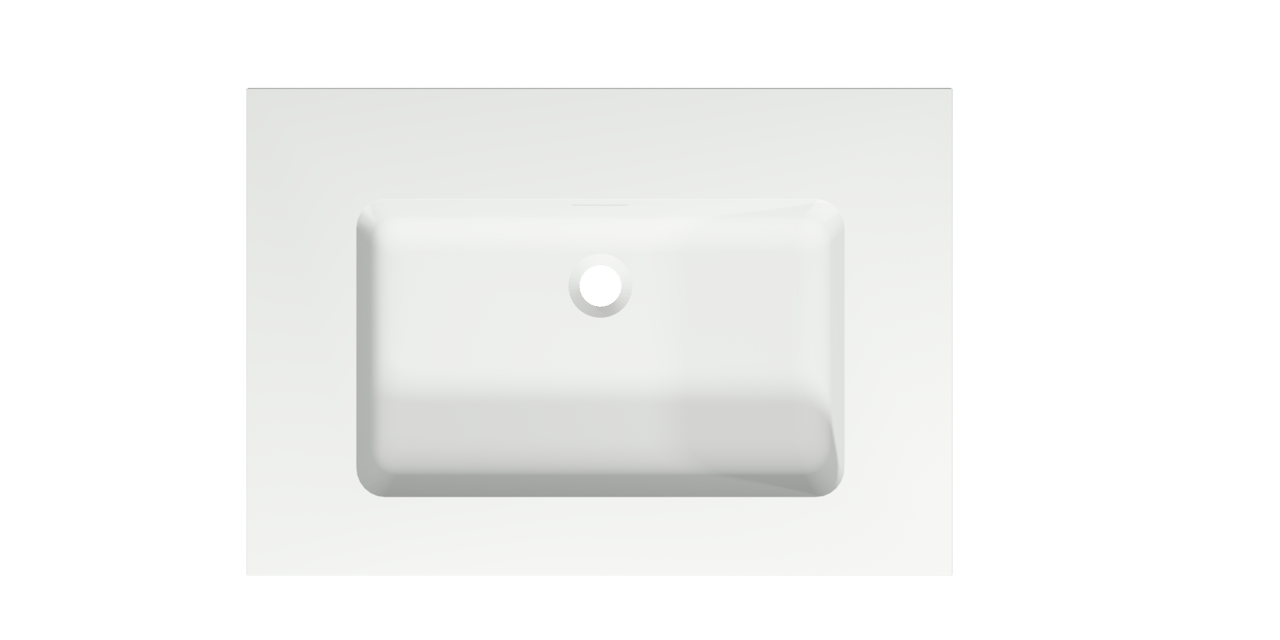 Storke Mata vasque simple solid surface mat 75 x 52 cm