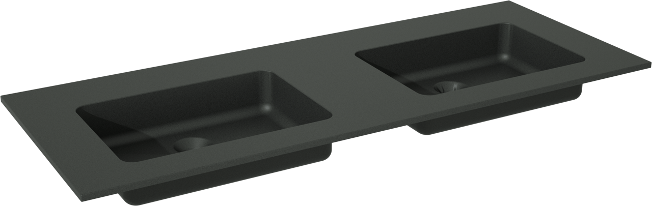 Storke Scuro dubbele wastafel mat kwarts 120 x 46 cm