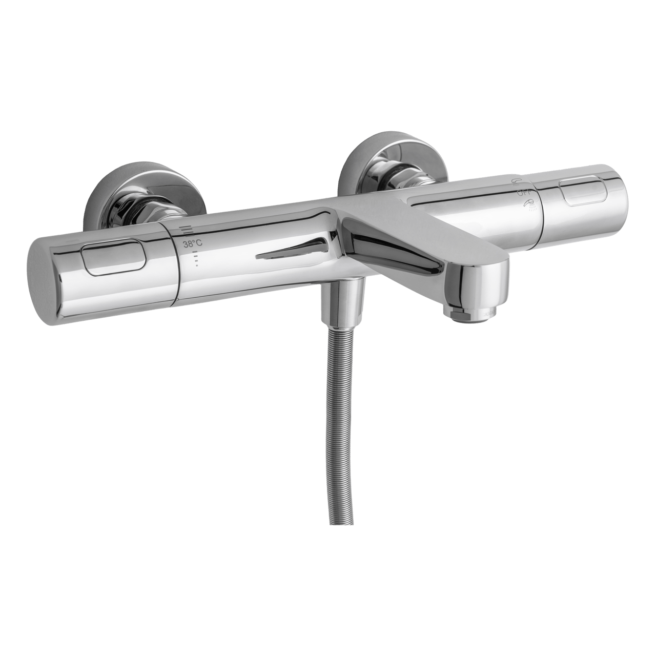 Blaufoss Apollo Thermostat-Badewannenarmatur: Chrom glänzend