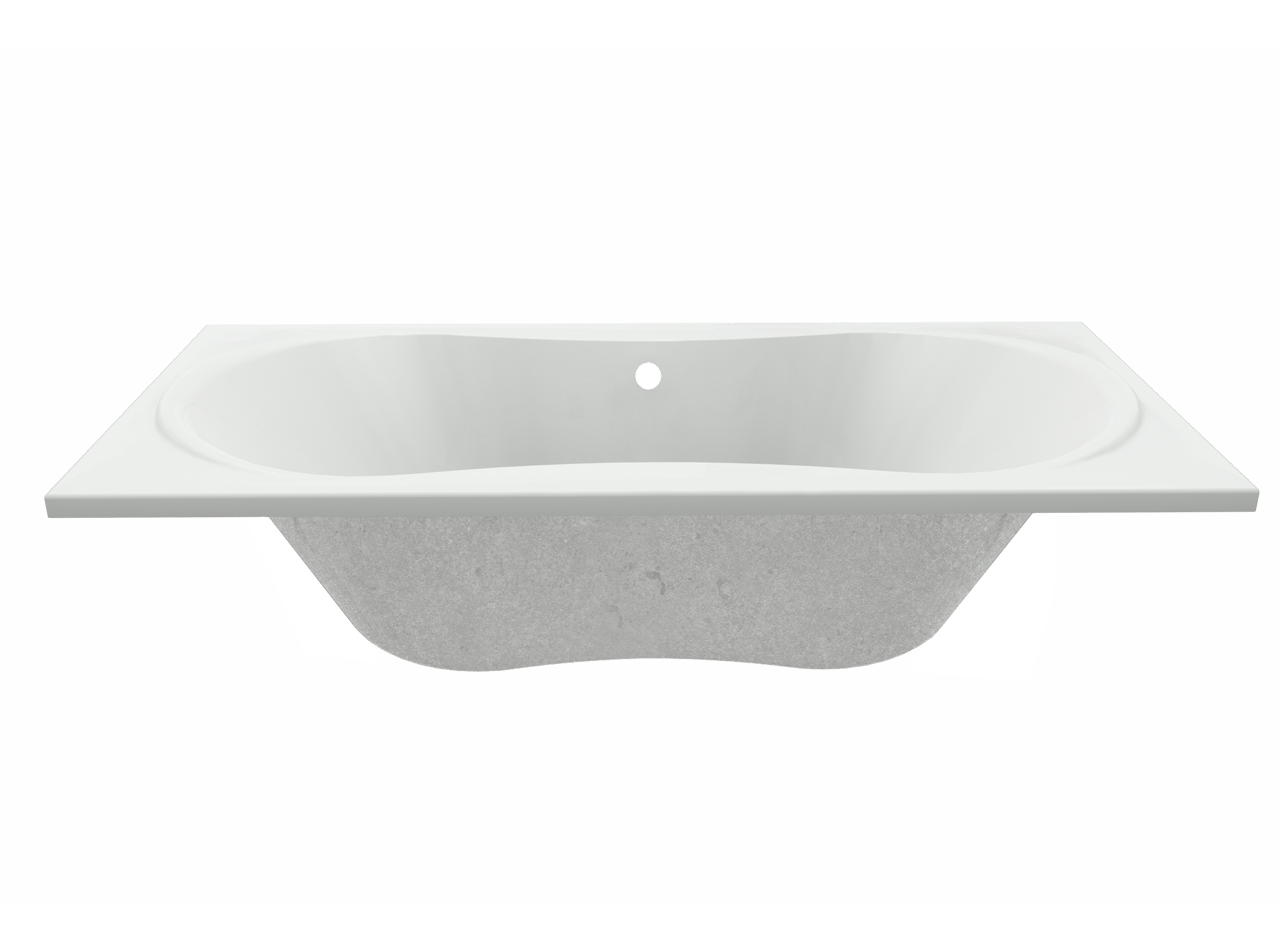 Luca Varess Trasime tweepersoons inbouwbad 180 x 80 cm acryl mat wit