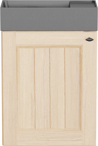 Balmani Lemon zwevend toiletmeubel 42 x 21 cm natuur eik met Dama wastafel in verzoete graniet