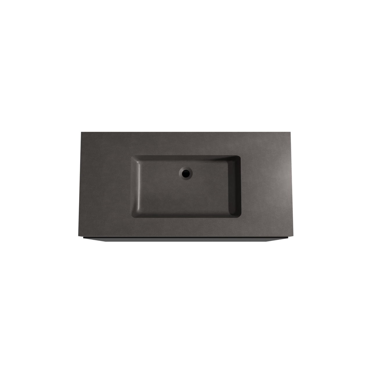 Storke Edge freistehendes Möbelstück Set: 105 x 52 cm, Schwarz matt, mit Scuro High Einzelwaschtisch, Quarz Schwarz matt