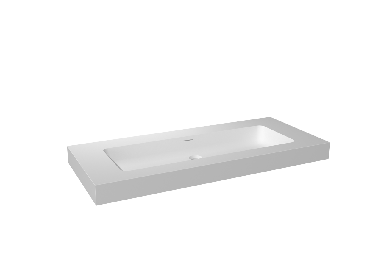 Storke Edge Modulo zwevend badkamermeubel 120 x 52 cm mat zwart met Mata High enkele wastafel in solid surface mat wit en Edge Modulo badkamerkast