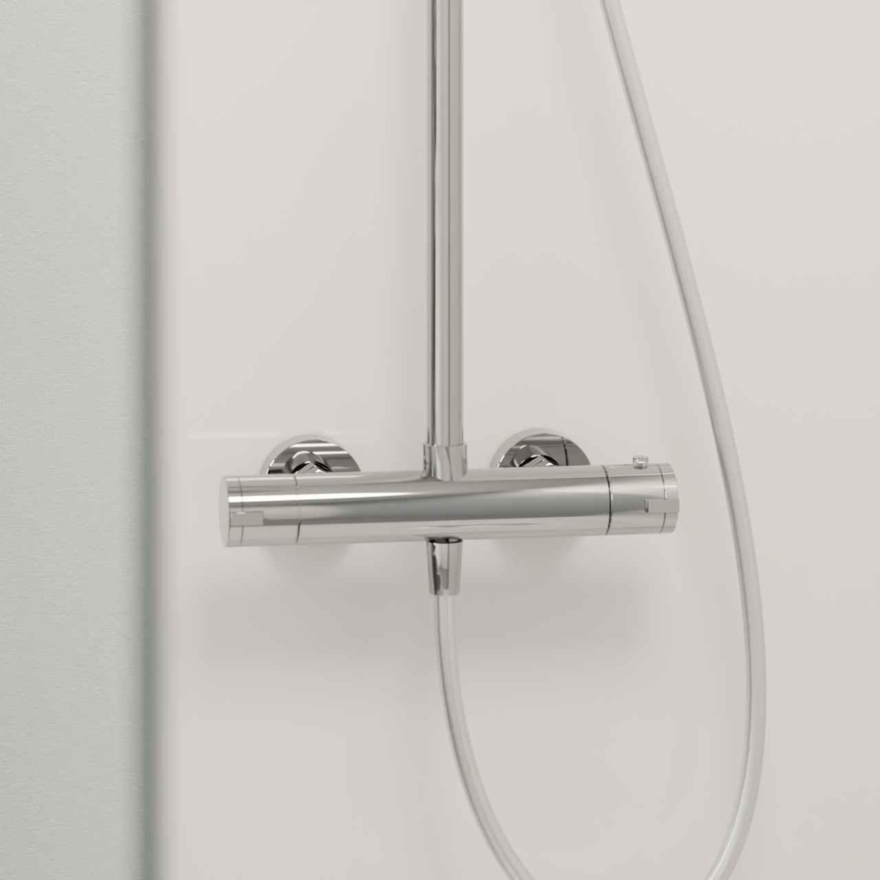 Linie Junos 200 opbouw regendoucheset met thermostatische kraan Glanzend Chroom
