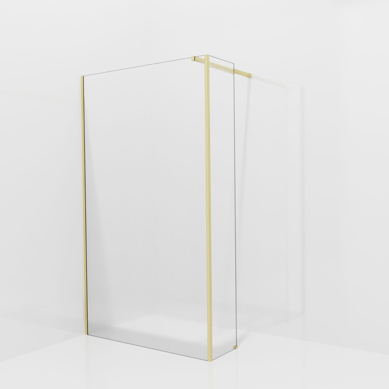 Balmani Modular douche à l'italienne avec paroi latérale fixe: 120 x 200 cm, Ribs, avec coating, Profil Brushed Champagne Gold